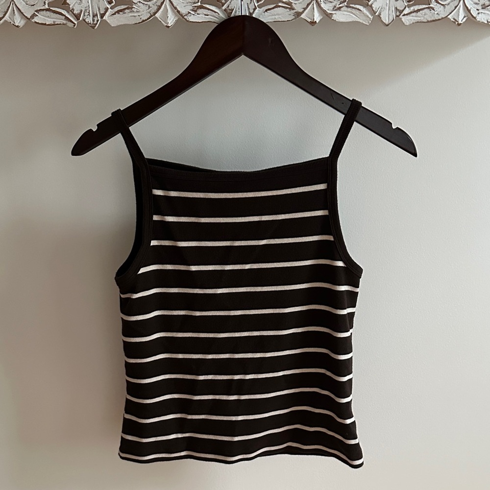 Black and White Striped Women's Top